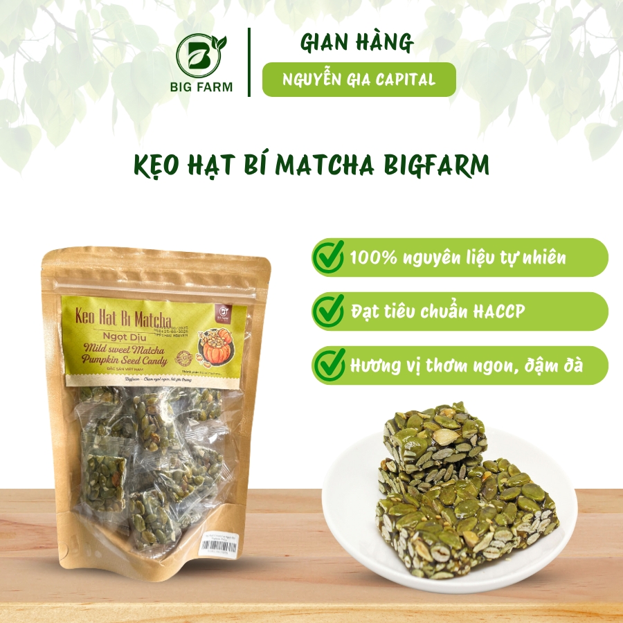 Kẹo hạt bí matcha Bigfarm
